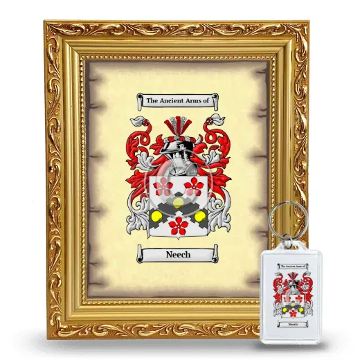 Neech Framed Coat of Arms and Keychain - Gold