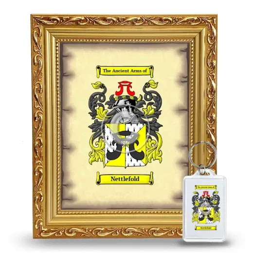 Nettlefold Framed Coat of Arms and Keychain - Gold