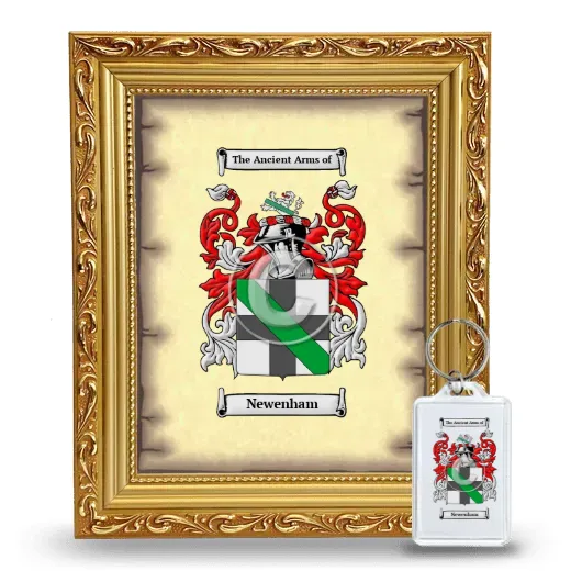 Newenham Framed Coat of Arms and Keychain - Gold