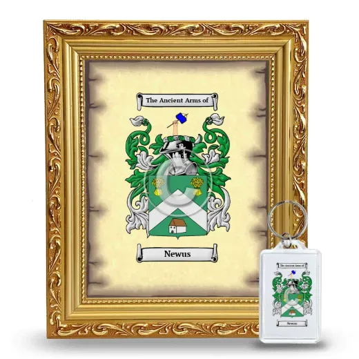 Newus Framed Coat of Arms and Keychain - Gold