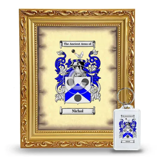Nichol Framed Coat of Arms and Keychain - Gold