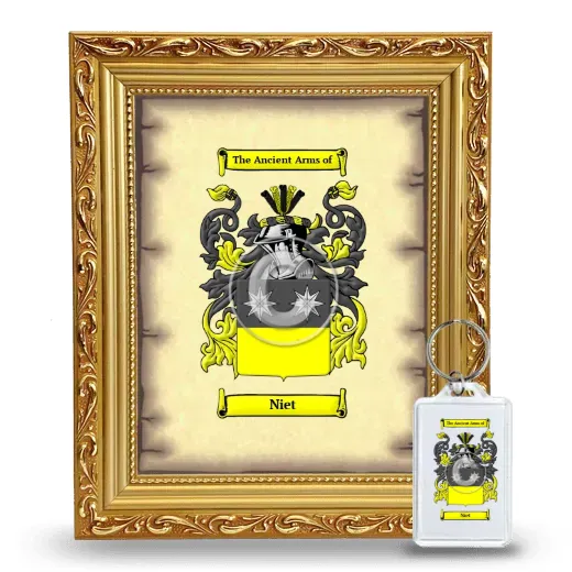 Niet Framed Coat of Arms and Keychain - Gold