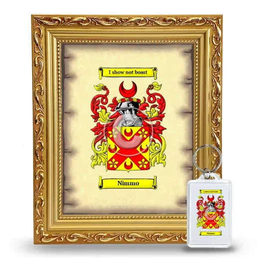 Nimmo Framed Coat of Arms and Keychain - Gold
