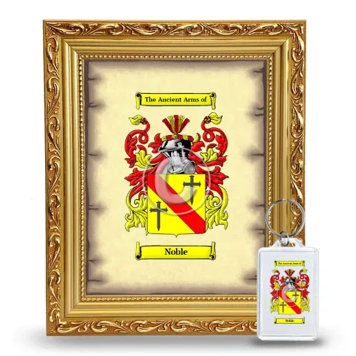 Noble Framed Coat of Arms and Keychain - Gold
