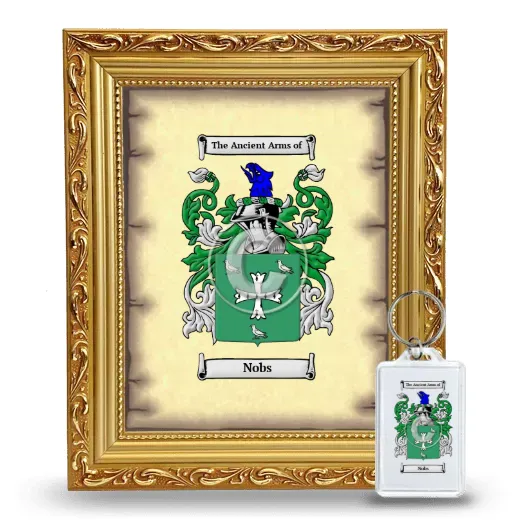 Nobs Framed Coat of Arms and Keychain - Gold