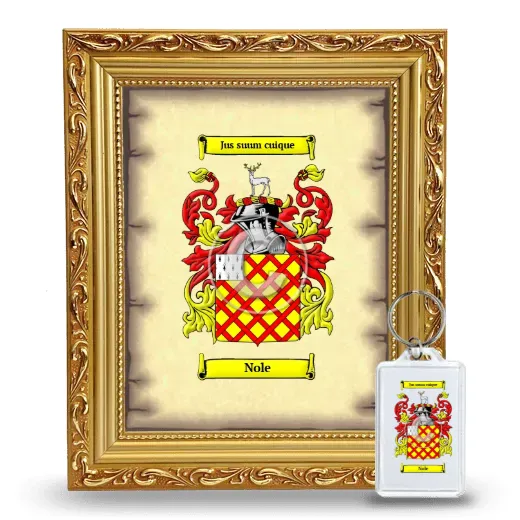Nole Framed Coat of Arms and Keychain - Gold