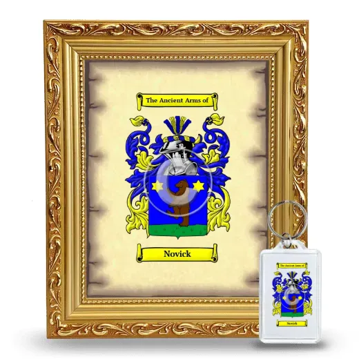 Novick Framed Coat of Arms and Keychain - Gold
