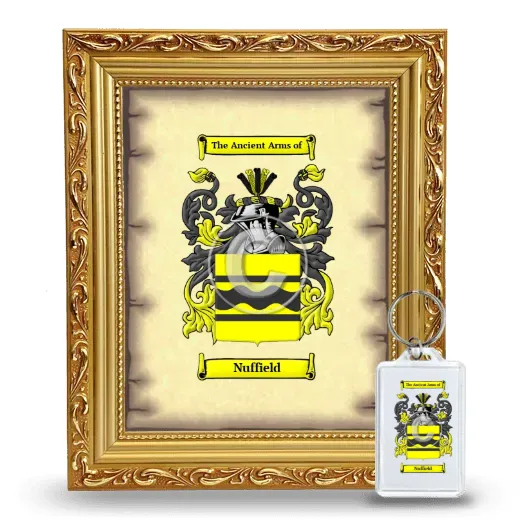 Nuffield Framed Coat of Arms and Keychain - Gold