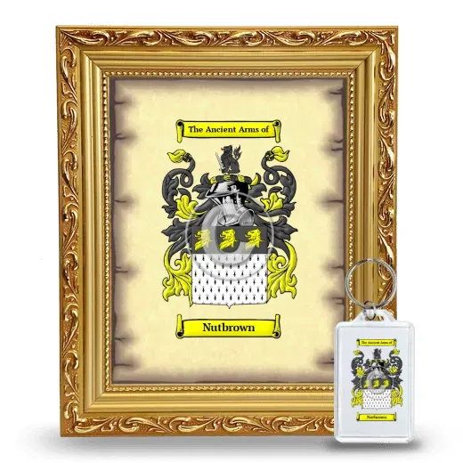 Nutbrown Framed Coat of Arms and Keychain - Gold