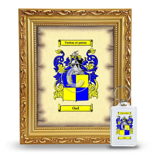 Oad Framed Coat of Arms and Keychain - Gold