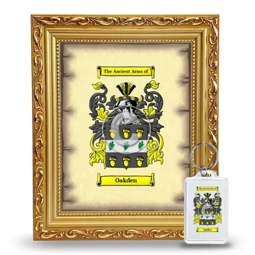 Oakden Framed Coat of Arms and Keychain - Gold