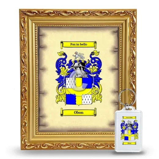 Obon Framed Coat of Arms and Keychain - Gold