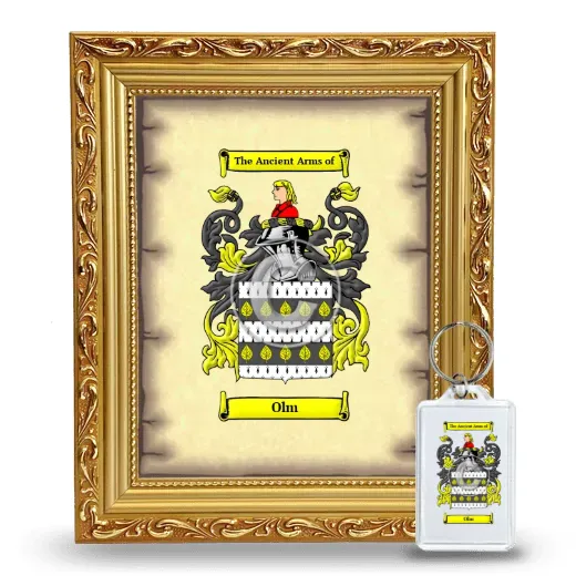 Olm Framed Coat of Arms and Keychain - Gold