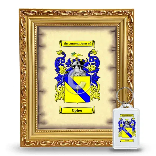 Opher Framed Coat of Arms and Keychain - Gold