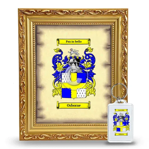 Osborne Framed Coat of Arms and Keychain - Gold