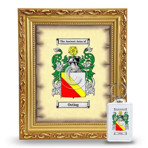 Osting Framed Coat of Arms and Keychain - Gold