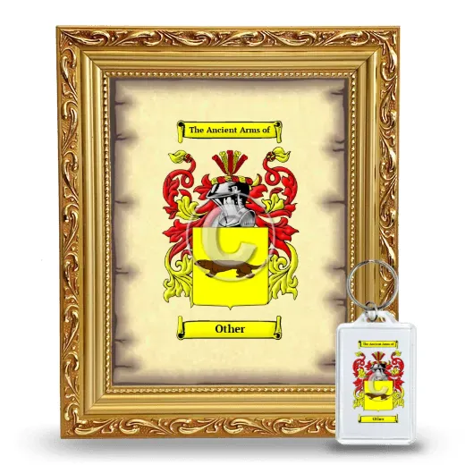 Other Framed Coat of Arms and Keychain - Gold