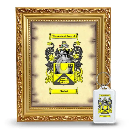 Owlet Framed Coat of Arms and Keychain - Gold