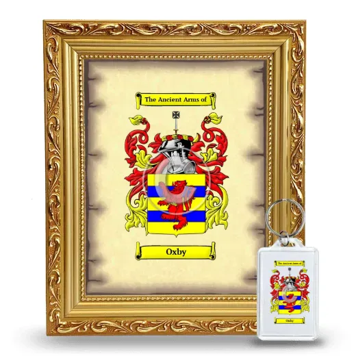 Oxby Framed Coat of Arms and Keychain - Gold