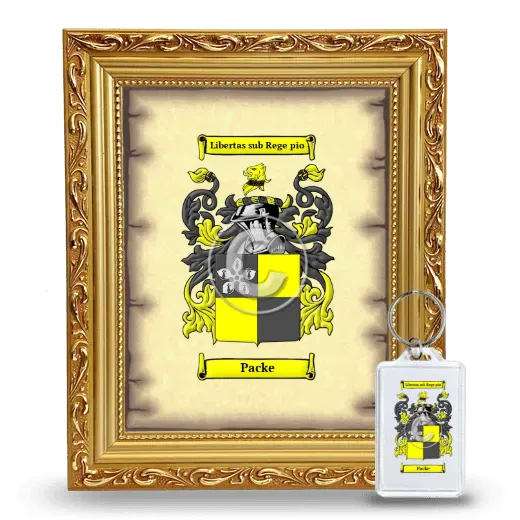Packe Framed Coat of Arms and Keychain - Gold
