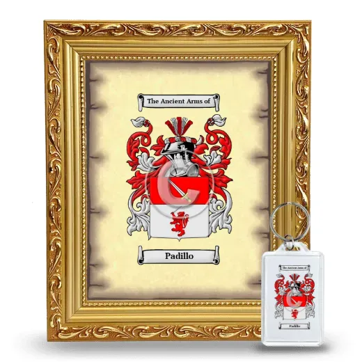 Padillo Framed Coat of Arms and Keychain - Gold
