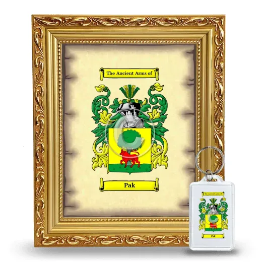 Pak Framed Coat of Arms and Keychain - Gold