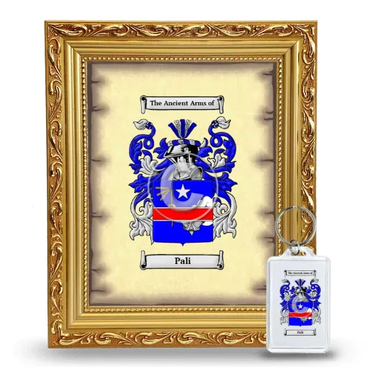 Pali Framed Coat of Arms and Keychain - Gold