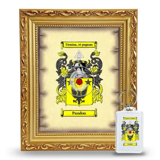 Pandon Framed Coat of Arms and Keychain - Gold