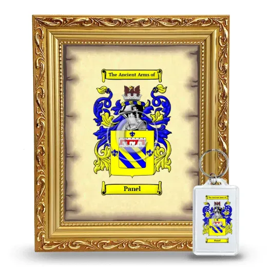 Panel Framed Coat of Arms and Keychain - Gold