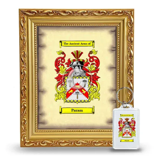 Param Framed Coat of Arms and Keychain - Gold