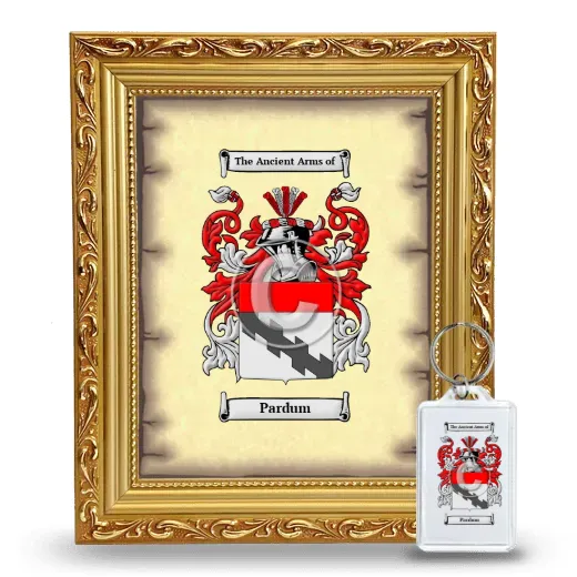Pardum Framed Coat of Arms and Keychain - Gold
