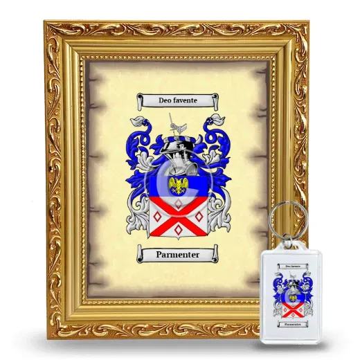 Parmenter Framed Coat of Arms and Keychain - Gold