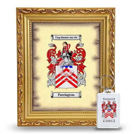 Parrington Framed Coat of Arms and Keychain - Gold