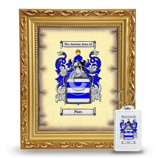 Pars Framed Coat of Arms and Keychain - Gold