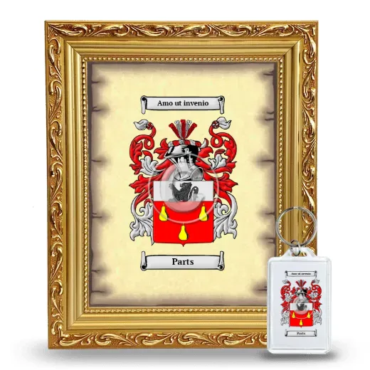 Parts Framed Coat of Arms and Keychain - Gold