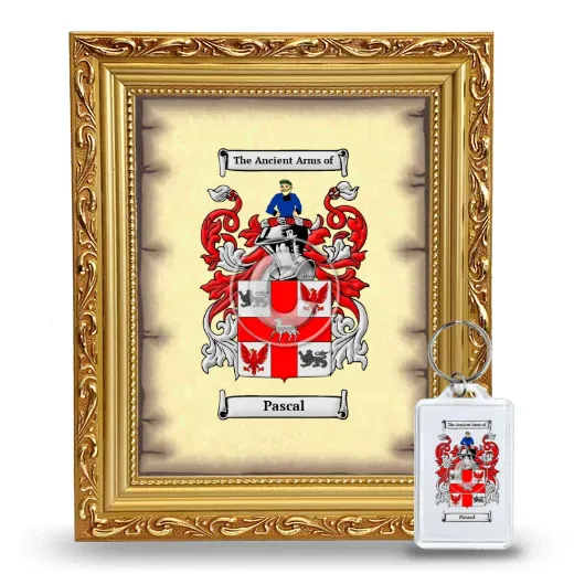Pascal Framed Coat of Arms and Keychain - Gold
