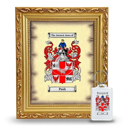 Pash Framed Coat of Arms and Keychain - Gold