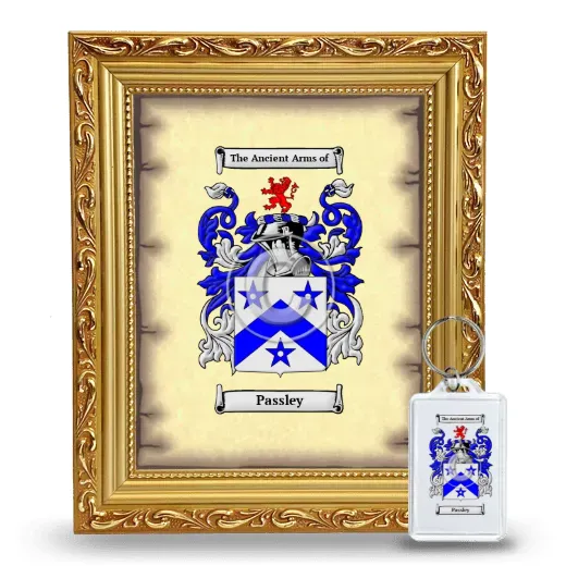 Passley Framed Coat of Arms and Keychain - Gold