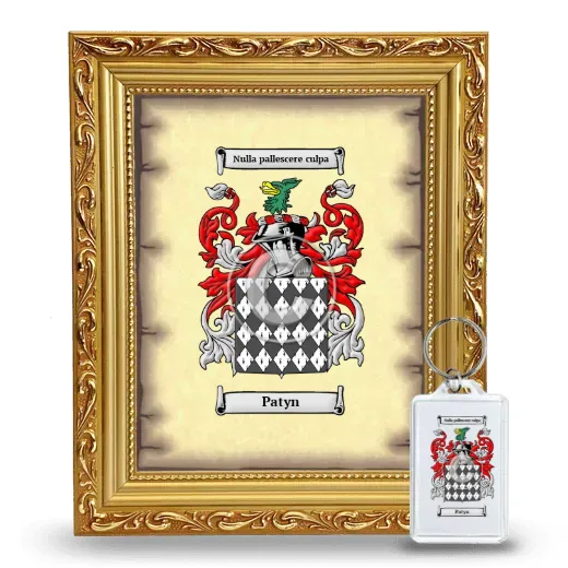 Patyn Framed Coat of Arms and Keychain - Gold