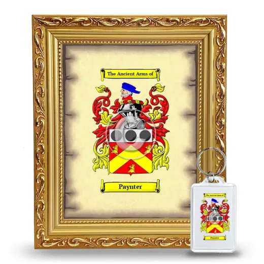 Paynter Framed Coat of Arms and Keychain - Gold