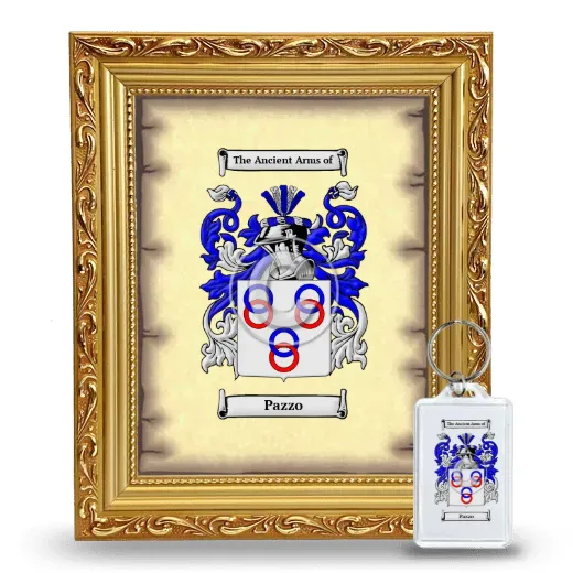 Pazzo Framed Coat of Arms and Keychain - Gold