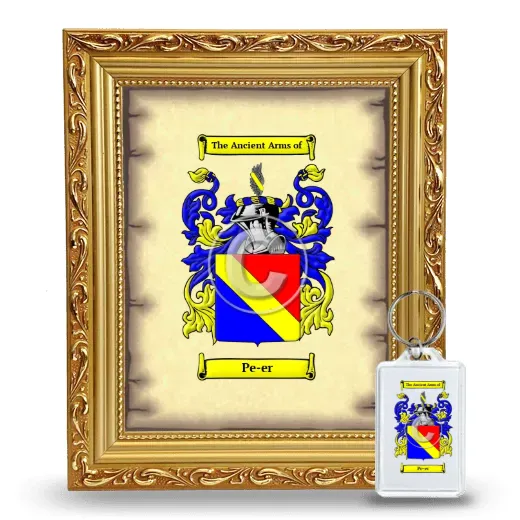 Pe-er Framed Coat of Arms and Keychain - Gold