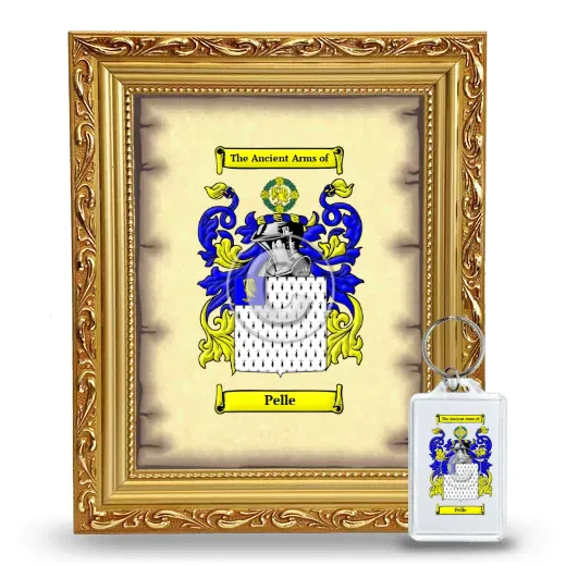 Pelle Framed Coat of Arms and Keychain - Gold
