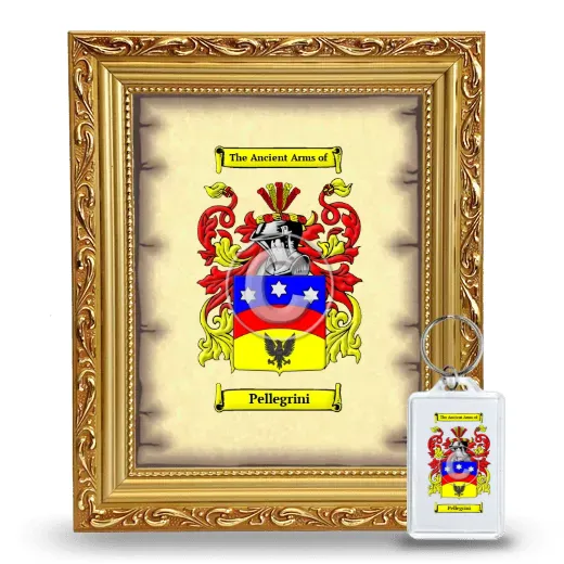 Pellegrini Framed Coat of Arms and Keychain - Gold