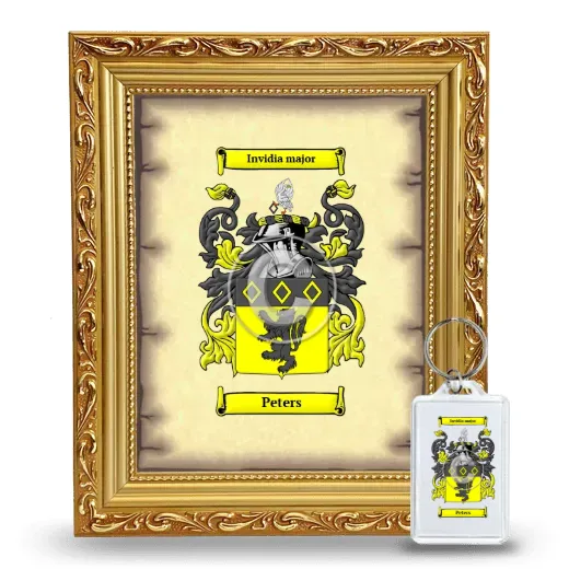 Peters Framed Coat of Arms and Keychain - Gold