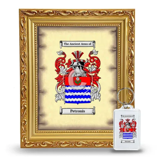 Petronis Framed Coat of Arms and Keychain - Gold