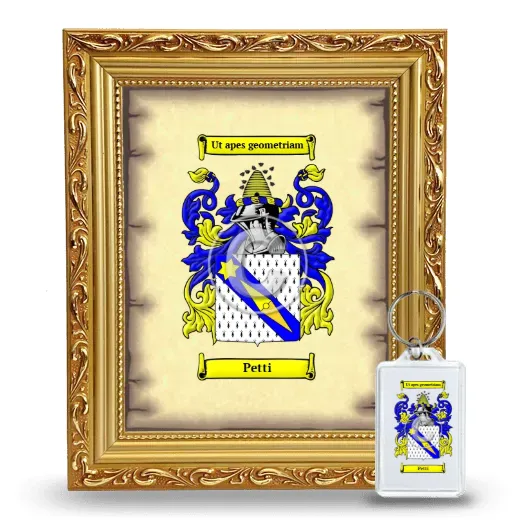 Petti Framed Coat of Arms and Keychain - Gold