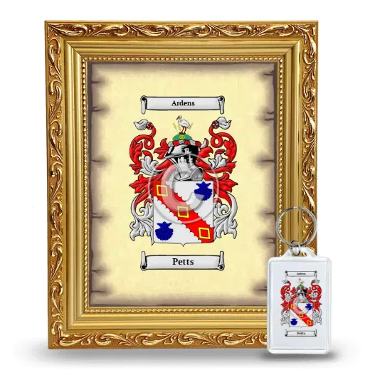Petts Framed Coat of Arms and Keychain - Gold