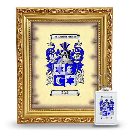 Pfaf Framed Coat of Arms and Keychain - Gold