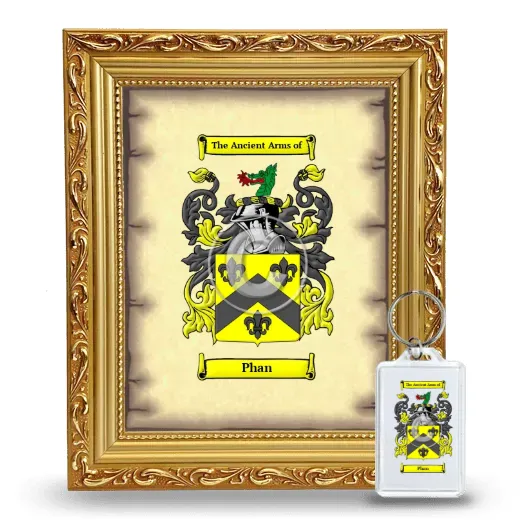 Phan Framed Coat of Arms and Keychain - Gold
